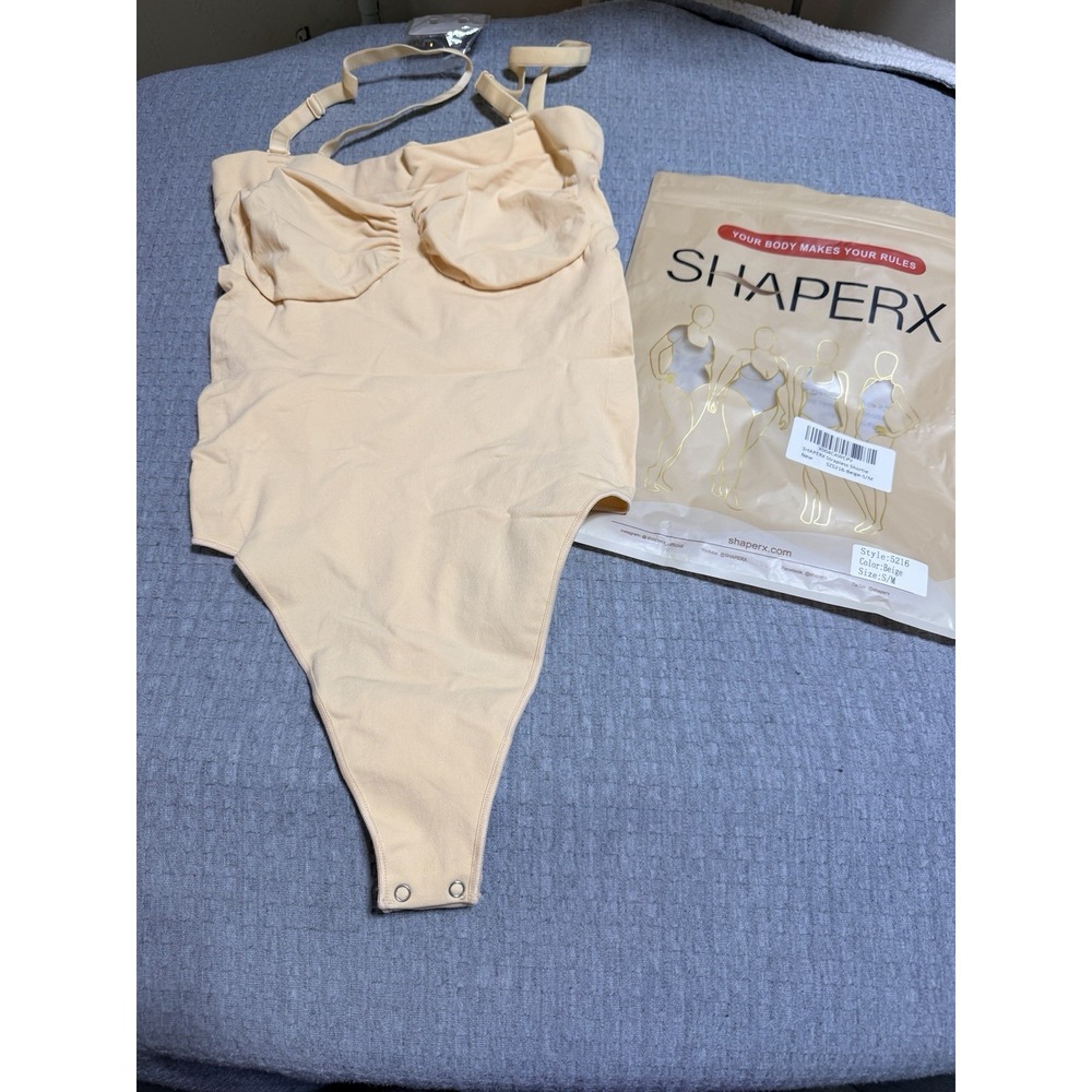 Bodysuit Shapewear Women's Tummy Control Bodysuit Body Shaper Beige sm/med NEW